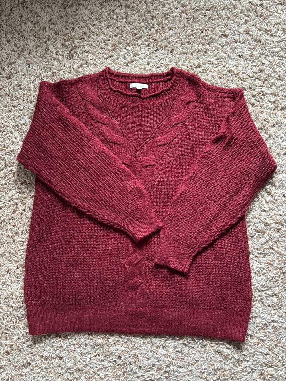 LC Lauren Conrad Deep Red V-Neck Sweater